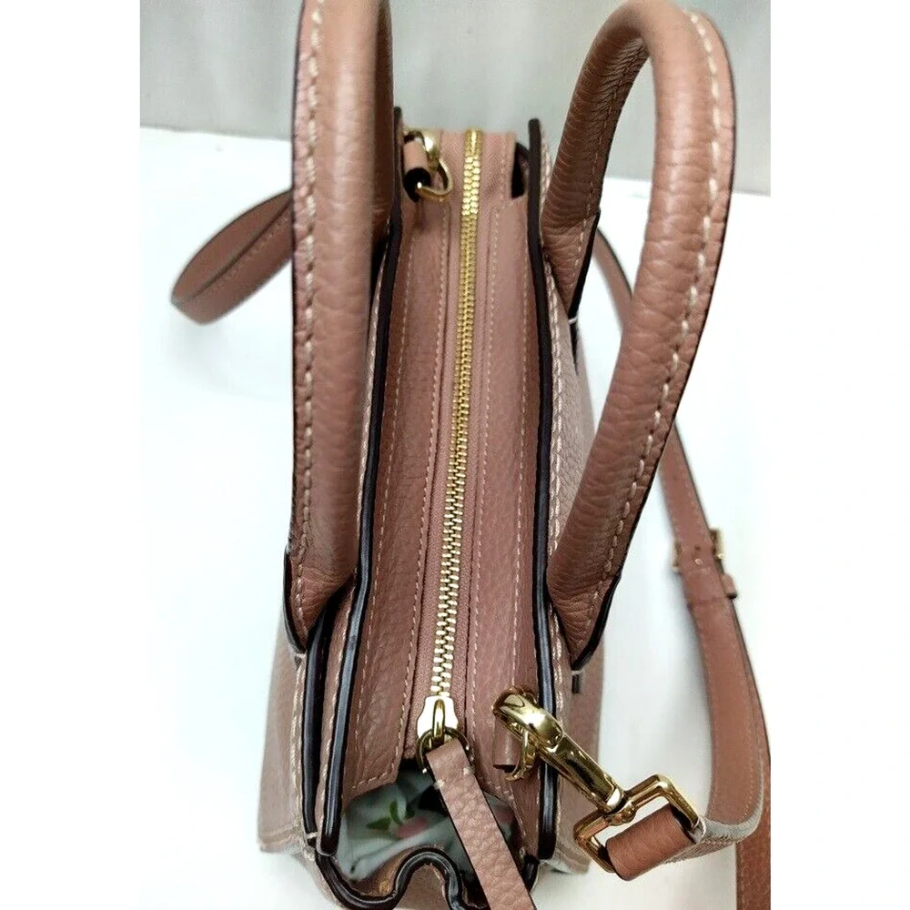 Kate Spade New York Dunne Lane Lake Nude Pebbled Leather Top Handle Satchel Bag